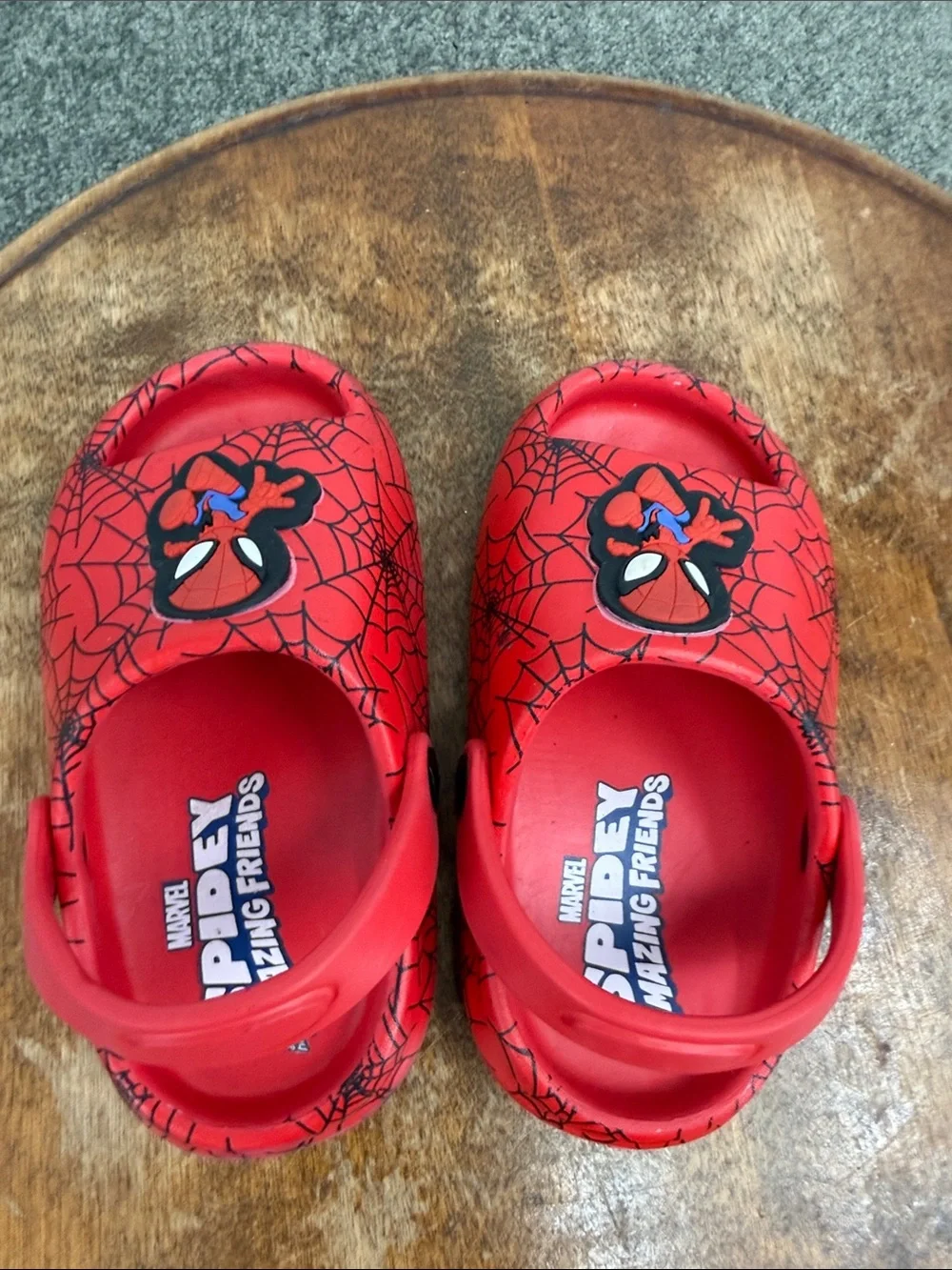 Groudup Sandals Kids 7/8 Red Spidey Amazing Friends Clog Marvel